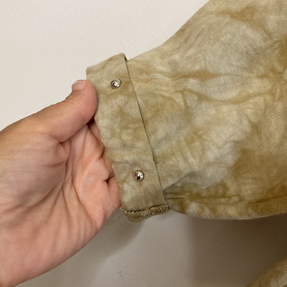 Vintage Top Womens One Size Beige Tie Dye Fringe Southwestern Studs Cowgirl - Picture 7 of 11